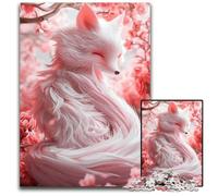 1000 Pieces Puzzles for Adults Kitsune Japanese Fox Jigsaw Puzzles for Adults Intricate Design for Teenagers DIY Decor And BrainBoosting Fun 1000 PCS(75x50cm)