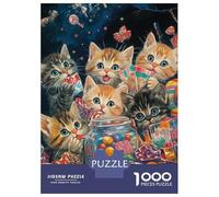 1000 Pieces Puzzles for Adults Kittens And Candy Jigsaws for Adults Relax Games Enhance Memory Unique Gifts for Birthday And Christmas 38x26cm/1000pcs