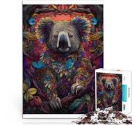1000 Pieces Puzzles for Adults Koala in colorful art Challenging Difficult 26x38cm Birthday Present, Gifts, Wall Art for and Age 14