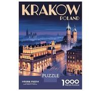 1000 Pieces Puzzles for Adults Krakow Poland Travel Jigsaw for Adults Family Games Difficult Challenge Unique Gifts for Birthday And Christmas 70x50cm/1000pcs