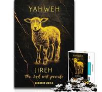 1000 Pieces Puzzles for Adults Lamb of God, Yahweh Jireh Educational Family Game Learning Educational Gifts Ideas 38x52cm(1000pcs)