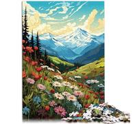 1000 Pieces Puzzles for Adults landscape with wild flowers family fun games 26x38cm Unique Home Decor and Gifts for teenager Age 14+