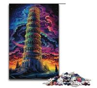 1000 Pieces Puzzles for Adults Leaning Tower of Pisa Italy Wooden Jigsaw for Adults And Kids Stress Relief Tool 1000 PCS(38x26cm)