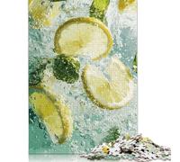 1000 Pieces Puzzles for Adults Lemon And Mint in Waterre Creative Square Jigsaw Puzzles for Adults, Wooden Puzzles Home Decoration Jigsaw Puzzles 1000pcs (75x50cm)