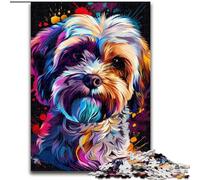1000 Pieces Puzzles for Adults Lhasa Apso Dog Art cardboard Jigsaw size 26x38cm Perfect for Family Fun on Christmas, Thanksgiving, Birthdays & Easter