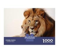 1000 Pieces Puzzles for Adults Lion And Cub Portrait Teenager Puzzles Brain Teaser Game Home Decoration for Is Ideal As A Gift 52x38cm/1000pcs