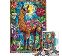 1000 Pieces Puzzles for Adults Llama in A Garden Adult Jigsaw Puzzle Brain Teaser Game Enhance Memory for Is Ideal As A Gifts (Size 50x75cm)