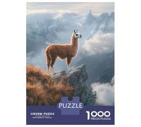 1000 Pieces Puzzles for Adults Llama on Mountain Peak Adult Puzzles Brain Teaser Game Enhance Memory Unique Gifts for Birthday And Christmas 38x26cm/1000pcs