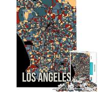 1000 Pieces Puzzles for Adults Los Angeles Earthtone Map Toy Intellectual Game Educational Games But Fun And Humorous Secret Santa Gifts (size 38x52cm)