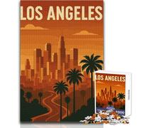 1000 Pieces Puzzles for Adults Los Angeles Travel Unwind during Free Time Clean Cut Seamless Interlock Toy Size 38x52cm