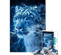 1000 Pieces Puzzles for Adults Luminescent Snow Leopard Family Game for Educational Game Challenge Toy Great Gifts And Toys Stress Reliever (Size 75x50cm)