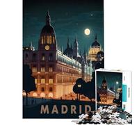 1000 Pieces Puzzles for Adults Madrid Spain Travel for Educational Game Challenge Toy Hands-on Game Home Art Decor Secret Santa Gifts (Size 50x75cm)