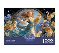 1000 Pieces Puzzles for Adults Magical Fantasy with Cats Puzzles for Adults Hands-on Game But Fun And Humorous Parent-child Interaction 38x26cm/1000pcs