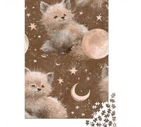 1000 Pieces Puzzles for Adults Magical Foxes in Space Jigsaw Puzzle Family Games Difficult Hard Unique Gifts for Birthday And Christmas 38x26cm/1000pcs