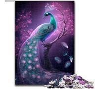 1000 Pieces Puzzles for Adults Magnificent Peacock Made of Wood, Perfect Christmas & New Year Gift, 50x75cm for Family Interactive Game