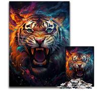 1000 Pieces Puzzles for Adults Majestic Painting Tiger Impossible Jigsaw Puzzles for Adults Family Interactive Game, Craft Gift with Colorful Artwork 1000 PCS(75x50cm)