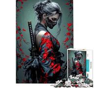 1000 Pieces Puzzles for Adults Masked Ninja Woman with Katanas Jigsaw for Adults Toy Wall Decor But Fun And Humorous Birthday And Unique Gifts (Size 38x26cm)