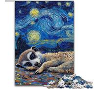 1000 Pieces Puzzles for Adults Meerkat Night Sky 1000 Pieces Puzzles for Adults Family Interaction & Fun Gift, Vibrant Abstract Design (Size 50x75cm)