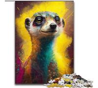 1000 Pieces Puzzles for Adults Meerkat Painting Jigsaw Made of Wood,Family Interaction & Brain Challenge, Family Activity Challenge 1000pcs(50x75cm)