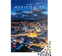 1000 Pieces Puzzles for Adults Mexico City Skyline Night Creative Square Jigsaw Puzzles for Adults, Paper Puzzles Home Decoration Jigsaw Puzzles 38x26cm/1000pcs