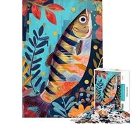 1000 Pieces Puzzles for Adults Mixed Media Sardine Fish Adult Puzzles Toy Wall Decor Hand Speed Race Unique Gifts for Birthday And Christmas (Size 50x75cm)