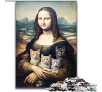 1000 Pieces Puzzles for Adults Mona Lisa Kitten Made of cardboard, Gift for Men And Women, Daily & Special Occasion size 38x26CM Engaging Family Game Night Activity
