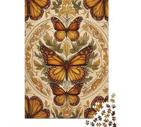1000 Pieces Puzzles for Adults Monarch Butterfly Art Print-2 Puzzles for Adults Hands-on Game But Fun And Humorous Parent-child Interaction 52x38cm/1000pcs