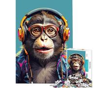 1000 Pieces Puzzles for Adults Monkey Music for Birthday, Chrismas Home Decoration Relaxing Games for And from 14 Years And over (50x75cm)