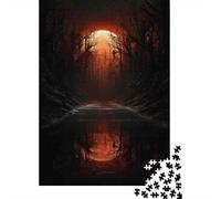 1000 Pieces Puzzles for Adults Moonlit Forest Reflections Puzzles for Adults Toy Wall Decor Wall Decoration Parent-child Interaction 70x50cm/1000pcs