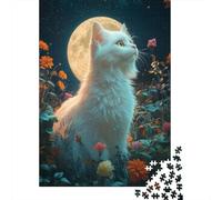 1000 Pieces Puzzles for Adults Moonlit Garden Cat-1 Puzzles for Adults Hands-on Game But Fun And Humorous Parent-child Interaction 52x38cm/1000pcs