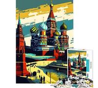 1000 Pieces Puzzles for Adults Moscow Kremlin Pop Art for Birthday, Chrismas Birthday Present Educational Games for Age 14+ Game (38x26cm)