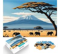 1000 Pieces Puzzles for Adults Mount Kilimanjaro Dekomprimierendes intellektuelles Lernspielzeug Wichtelgeschenke52x38cm