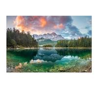 1000 Pieces Puzzles for Adults - Mountain Peak Summer Day Lake Eibsee Garmisch Partenkirchen Wooden Puzzles Educational Fun Intellectual Jigsaw,Game Decompression Toys for Kids