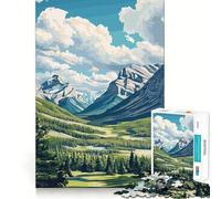 1000 Pieces Puzzles for Adults Mountain Valley Landscape Smooth Joint Fun Brain Skill Play Casual Game Time Birthday Fun Play (38x26cm)