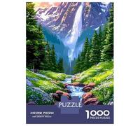1000 Pieces Puzzles for Adults Mountain Waterfall Landscape with Stream Jigsaws for Adults Relax Games Enhance Memory Unique Gifts for Birthday And Christmas 38x26cm/1000pcs
