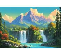 1000 Pieces Puzzles for Adults - Mountains Waterfall Beautiful Scenery Challenging Gifts for Jigsaw Puzzle Lovers, Enjoy Happy Time with Friends, Framable Room Wall Decoration