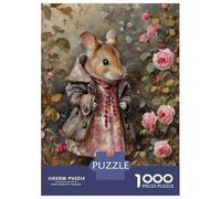 1000 Pieces Puzzles for Adults Mrs. Tittlemouse in A Rose Garden Puzzle for Adults Toy Wall Decor Analysis And Logic Unique Gifts for Birthday And Christmas 70x50cm/1000pcs