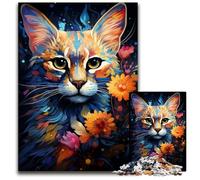 1000 Pieces Puzzles for Adults Mysterious Savannah Cat Difficult Puzzles for Adults Relax & Challenge Colorful Home Decor Art for Friends 1000 PCS(75x50cm)