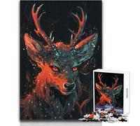 1000 Pieces Puzzles for Adults Mystic Deer in The Forest Enjoy Cozy Calm Downtime Hours Clean Cut Durable Play Craft Toy Size 38x52cm