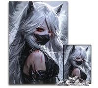 1000 Pieces Puzzles for Adults Mystic Wolf Guardian Wooden Jigsaw Perfect for Halloween Christmas Birthday Gift 1000 PCS(75x50cm)
