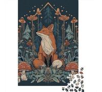 1000 Pieces Puzzles for Adults Mystical Forest Fox Art Print Jigsaw Puzzle Family Games Difficult Hard Unique Gifts for Birthday And Christmas 52x38cm/1000pcs