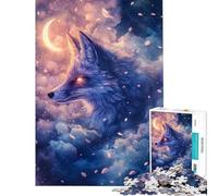 1000 Pieces Puzzles for Adults Mystical Fox in The Night Sky for Birthday, Chrismas Birthday Present Educational Games for Age 14+ Game (38x52cm)