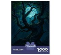 1000 Pieces Puzzles for Adults Mystical Tree Under Moonlight Jigsaw Puzzle Family Games Difficult Hard Unique Gifts for Birthday And Christmas 38x26cm/1000pcs