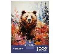 1000 Pieces Puzzles for Adults Nature's Majesty Grizzly Bear Art Print Jigsaw for Adults Family Games Difficult Challenge Unique Gifts for Birthday And Christmas 70x50cm/1000pcs