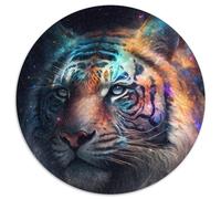 1000 Pieces Puzzles for Adults Nebula Tiger 1000-Piece Round Jigsaw Puzzle High-Difficulty Brain Teaser for Teenagers (Size 67.5x67.5cm)