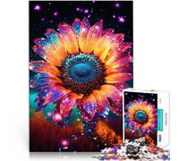 1000 Pieces Puzzles for Adults Neon Gold Cosmic Sunflower Handgeschwindigkeitswettbewerb Geburtstagsgeschenk52x38cm