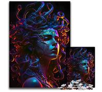 1000 Pieces Puzzles for Adults Neon Medusa Wooden Jigsaw Brain Teaser Home Decor Perfect 1000 PCS(75x50cm)