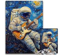 1000 Pieces Puzzles for Adults Night Sky Astronaut Wooden Jigsaw Puzzles Adult Game Gift Family Interactive Game Brain Challenge Gift 50X75CM