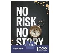 1000 Pieces Puzzles for Adults No Risk No Story Compass Jigsaw Puzzle Family Games Difficult Hard Unique Gifts for Birthday And Christmas 52x38cm/1000pcs
