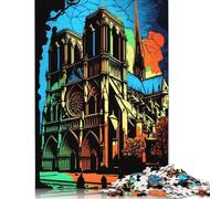 1000 Pieces Puzzles for Adults Notre Dame Paris Colors Creative Square Jigsaw Puzzles for Adults, Wooden Puzzles Home Decoration Jigsaw Puzzles 1000pcs (75x50cm)